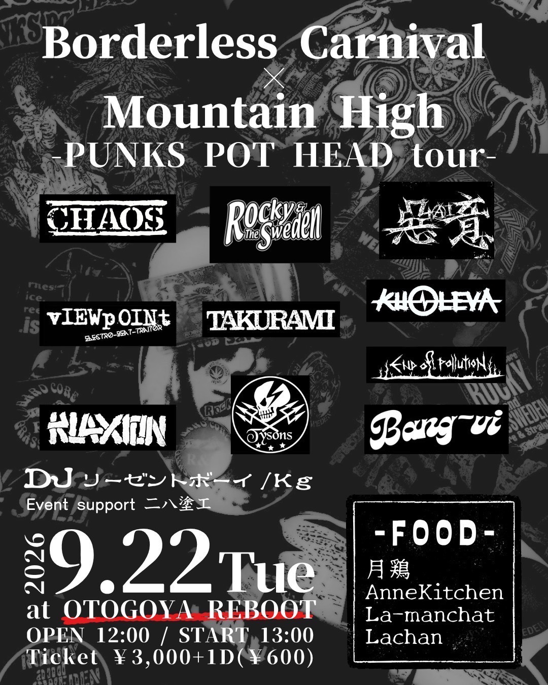 Borderless Carnival x Mountain High -PUNKS POT HEAD tour-